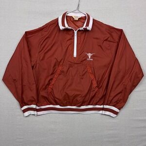 Vintage Logo 7 Inc Texas Longhorns Windbreaker Jacket Mens XL Orange Quarter Zip